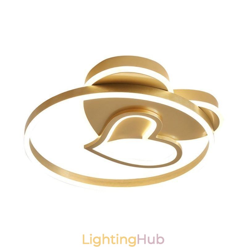 Modern Flush Mount Acrylic Double Layer Heart Shaped Ceiling Light