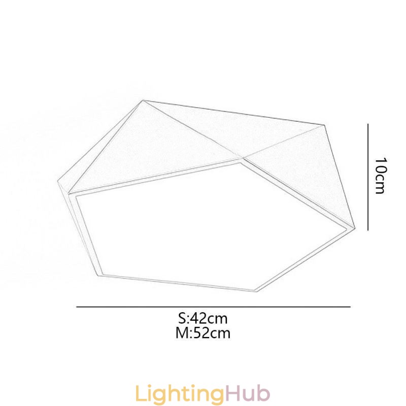 Gold Geometric Flush Mount Acrylic Ceiling Light