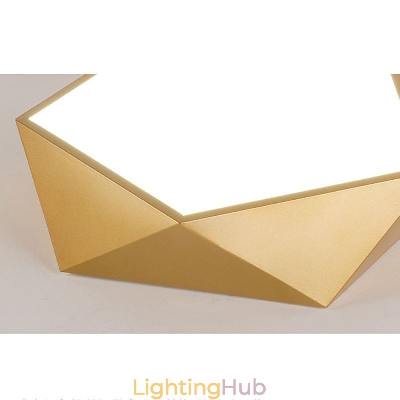 Gold Geometric Flush Mount Acrylic Ceiling Light