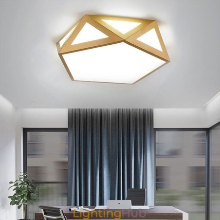 Gold Geometric Flush Mount Acrylic Ceiling Light Gold Geometric Flush Mount Acrylic Ceiling Light