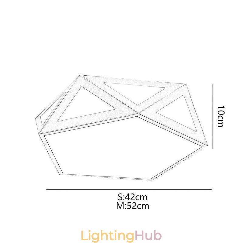 Gold Geometric Flush Mount Acrylic Ceiling Light