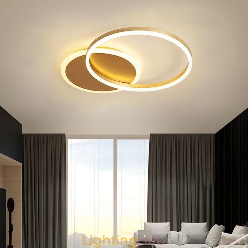 Modern Flush Mount Round Gold Ceiling Light