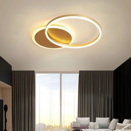 Modern Flush Mount Round Gold Ceiling Light