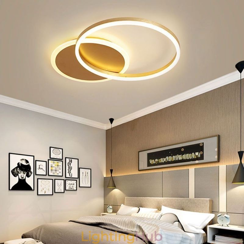 Modern Flush Mount Round Gold Ceiling Light