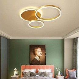 Modern Flush Mount Round Gold Ceiling Light
