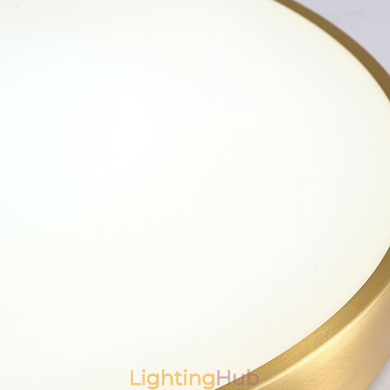 Round Flush Mount Modern Golden Acrylic Ceiling Light
