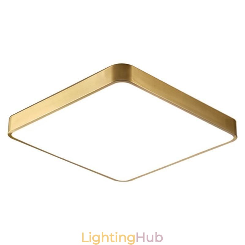 Flush Mount Minimalist Acrylic Square Gold Ceiling Light