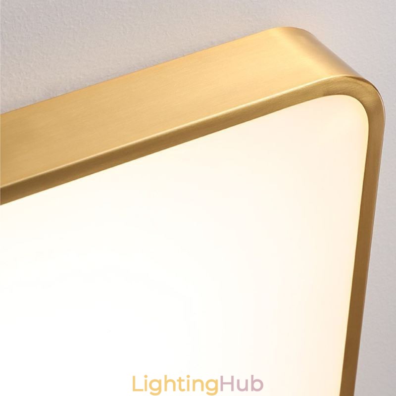 Flush Mount Minimalist Acrylic Square Gold Ceiling Light