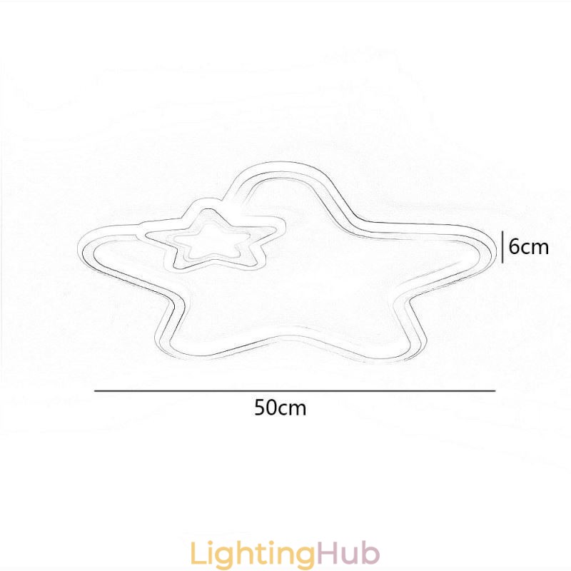 Creative Star Flush Mount Golden Star Ceiling Light