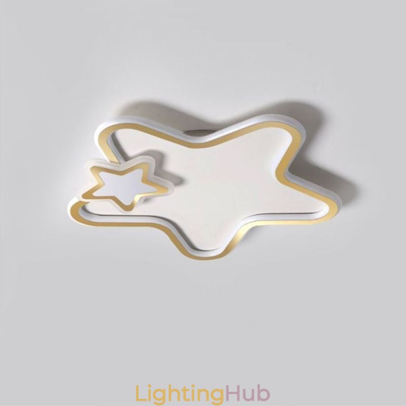 Creative Star Flush Mount Golden Star Ceiling Light
