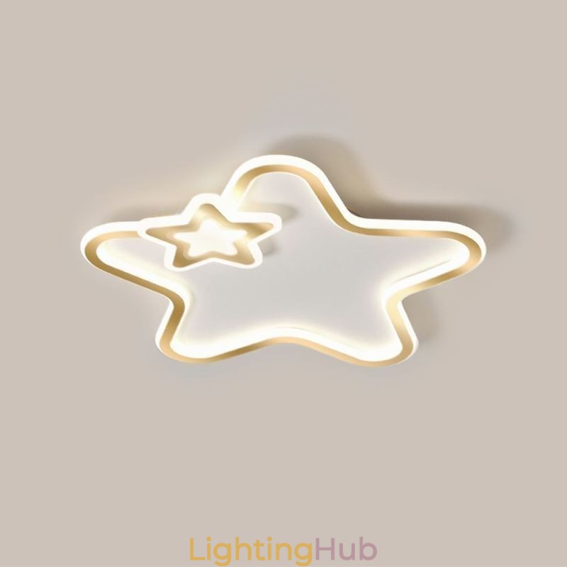 Creative Star Flush Mount Golden Star Ceiling Light