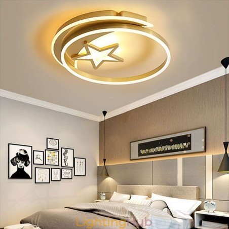 Moon Star Flush Mount Ceiling Light Gold Acrylic Light Fixture Moon Star Flush Mount Ceiling Light Gold Acrylic Light Fixture