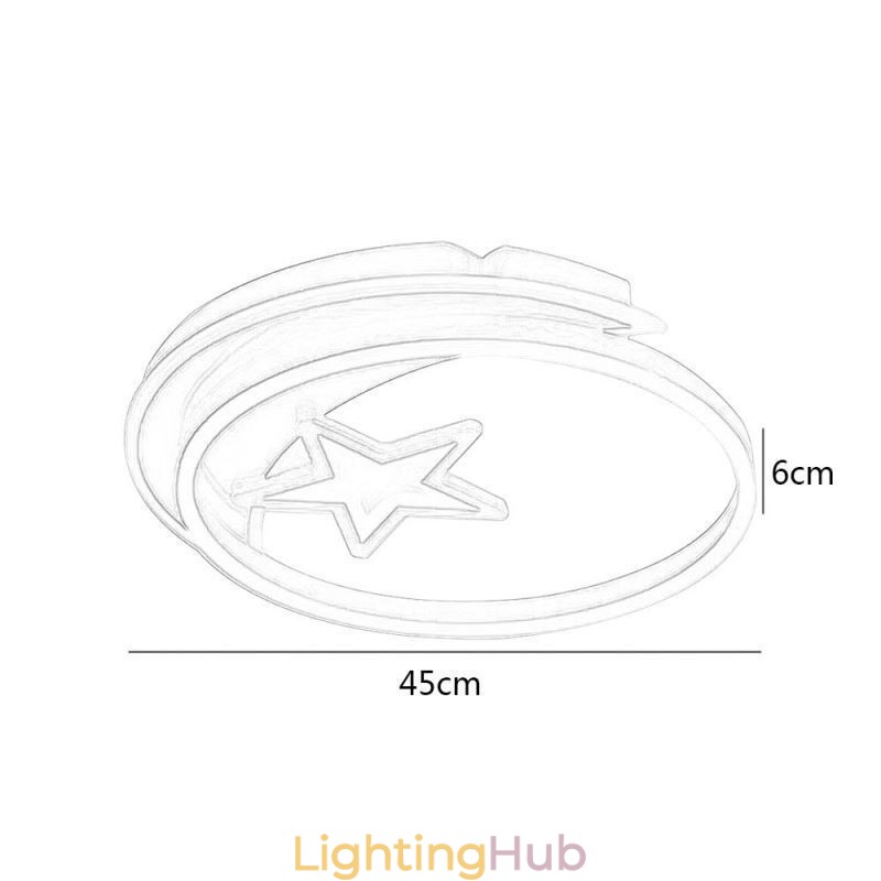 Moon Star Flush Mount Ceiling Light Gold Acrylic Light Fixture