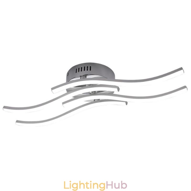 Modern Simple Flush Mount Acrylic Wave Shaped Ceiling Light