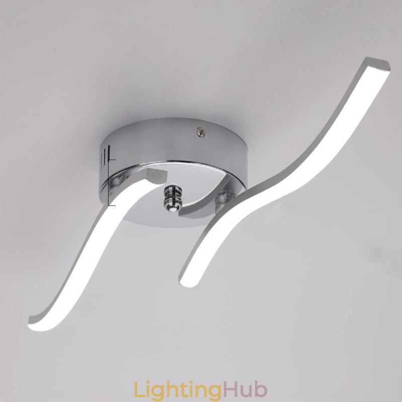 Modern Simple Flush Mount Acrylic Wave Shaped Ceiling Light