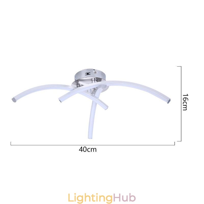Simple Flush Mount Arc Shaped Acrylic Cross Ceiling Light
