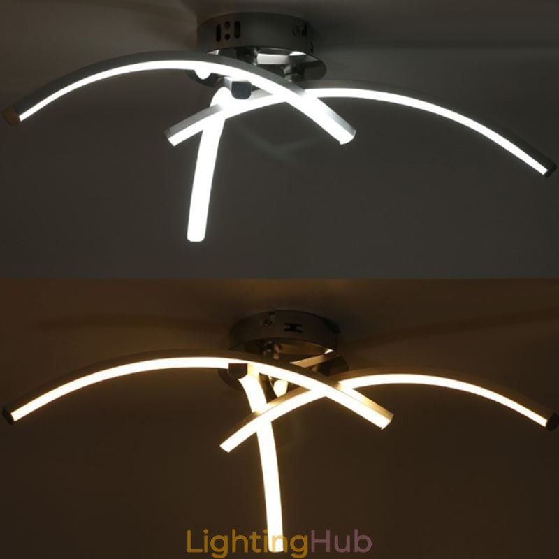 Simple Flush Mount Arc Shaped Acrylic Cross Ceiling Light