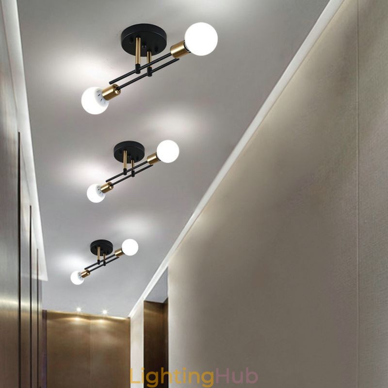 Simple Magic Beans Flush Mount Crossed Ceiling Light
