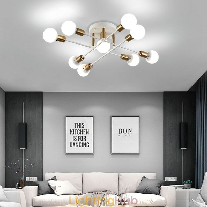 Simple Magic Beans Flush Mount Crossed Ceiling Light