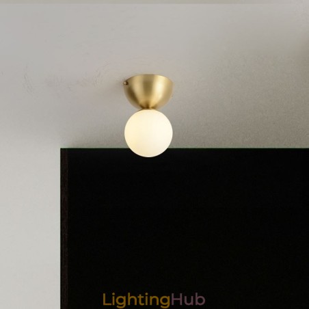 Nordic Brass Mini Flush Mount Ceiling Light Foyer Lighting