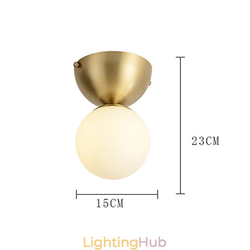 Nordic Brass Mini Flush Mount Ceiling Light Foyer Lighting