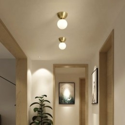 Nordic Brass Mini Flush Mount Ceiling Light Foyer Lighting