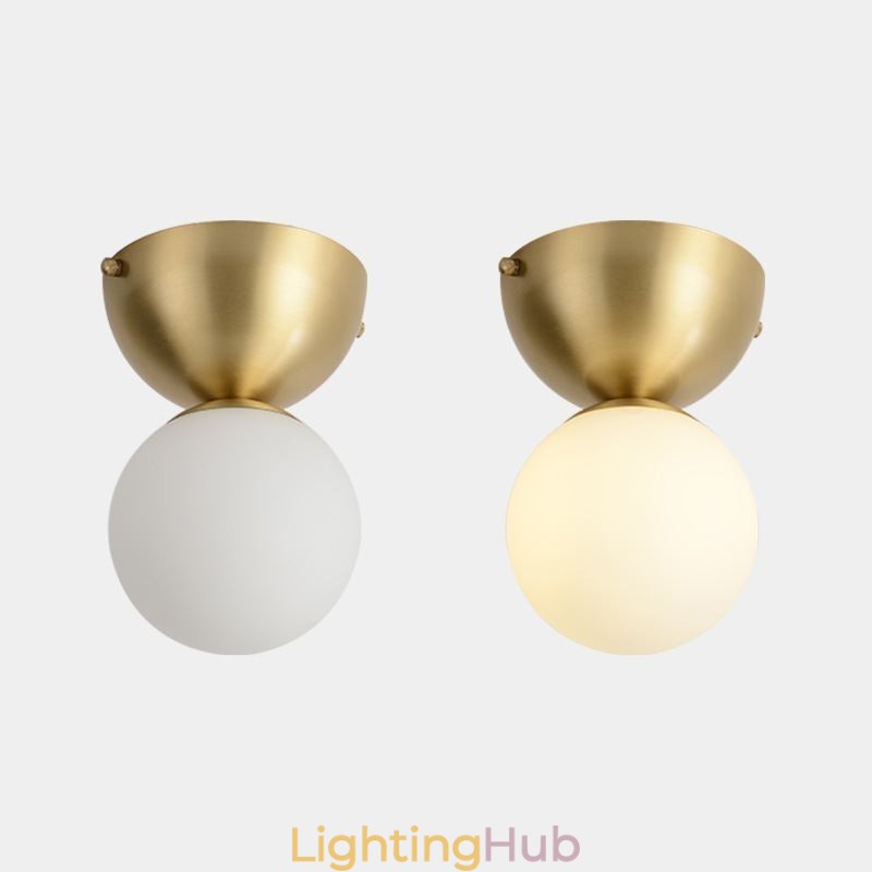 Nordic Brass Mini Flush Mount Ceiling Light Foyer Lighting