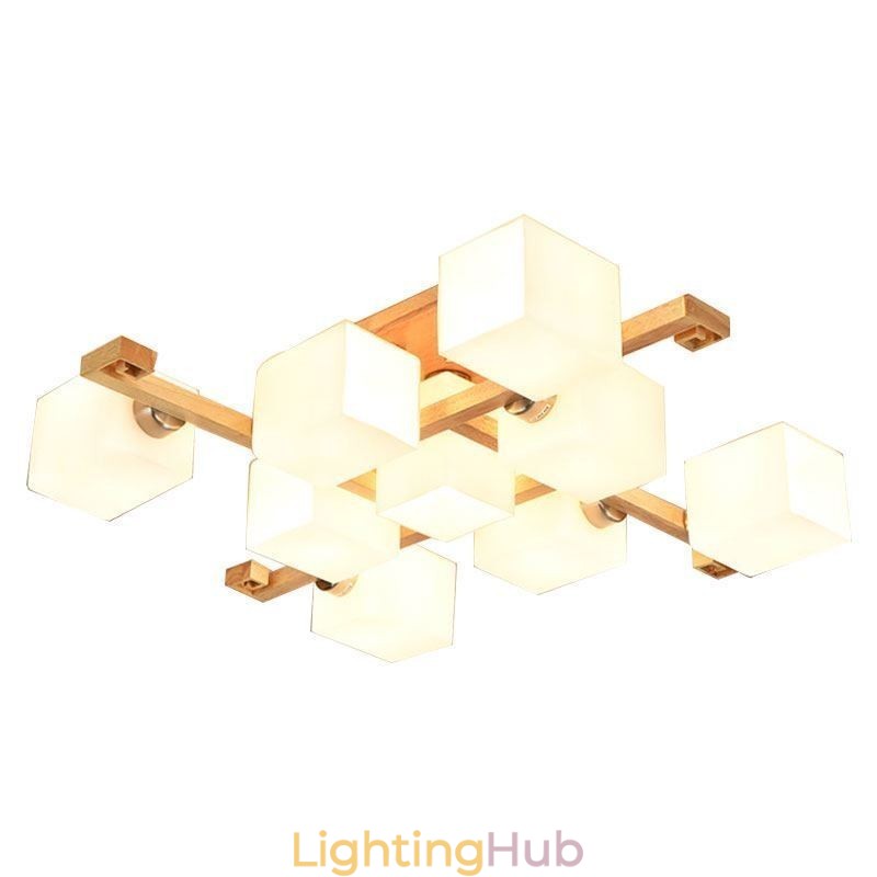 Nordic Flush Mount Ceiling Light Creative Warm Solid Wood Light