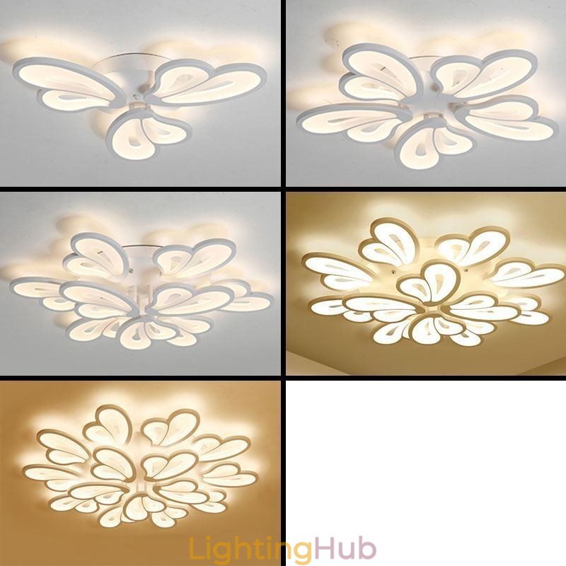 Modern Simple Flush Mount Acrylic Petal Shape Ceiling Light