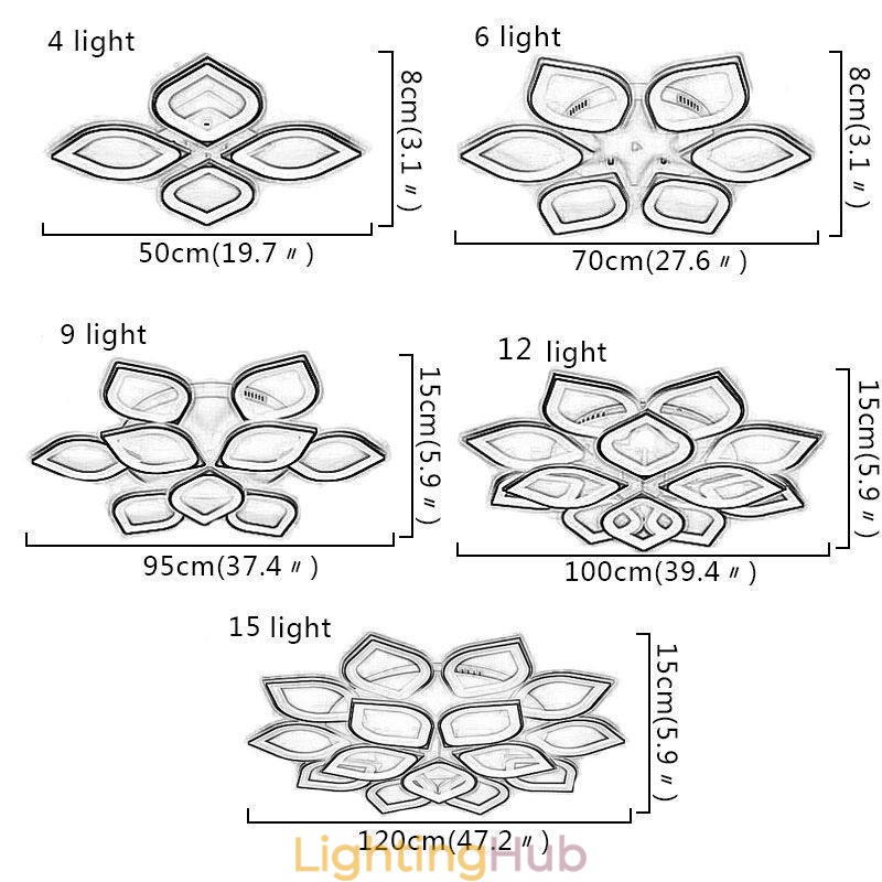 Modern Simple Flush Mount Acrylic Petal Ceiling Light