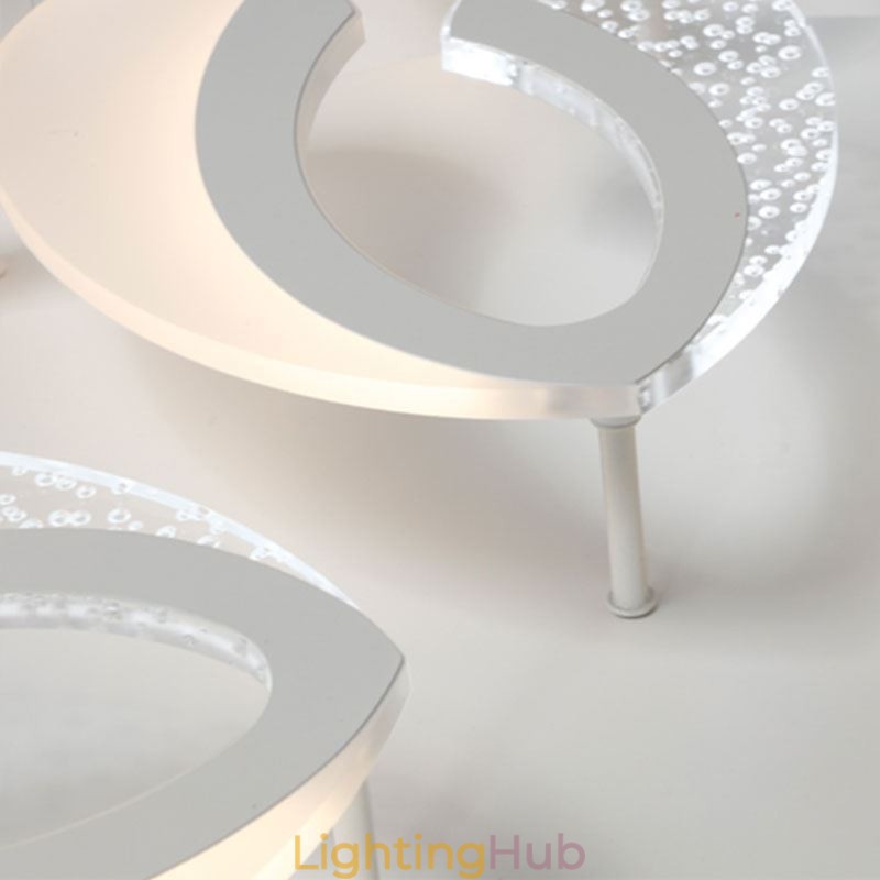 Modern Simple Flush Mount Acrylic Heart Shape Ceiling Light