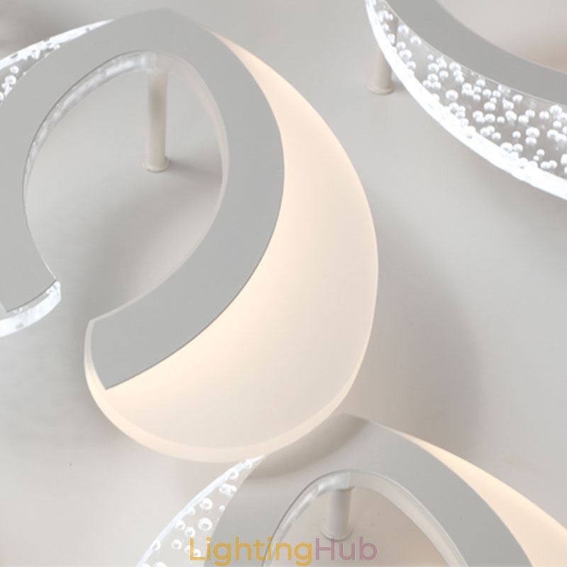Modern Simple Flush Mount Acrylic Heart Shape Ceiling Light