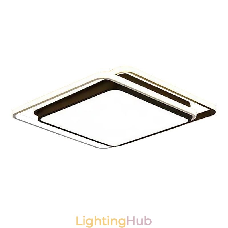 Modern Simple Flush Mount Geometric Ceiling Light Square Frame Lamp Light