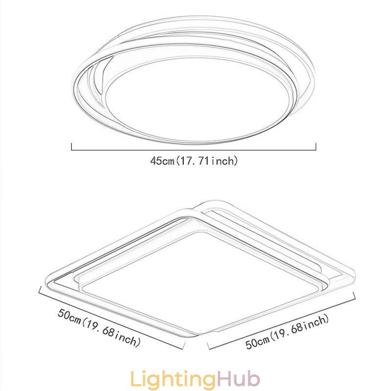 Modern Simple Flush Mount Geometric Ceiling Light Square Frame Lamp Light