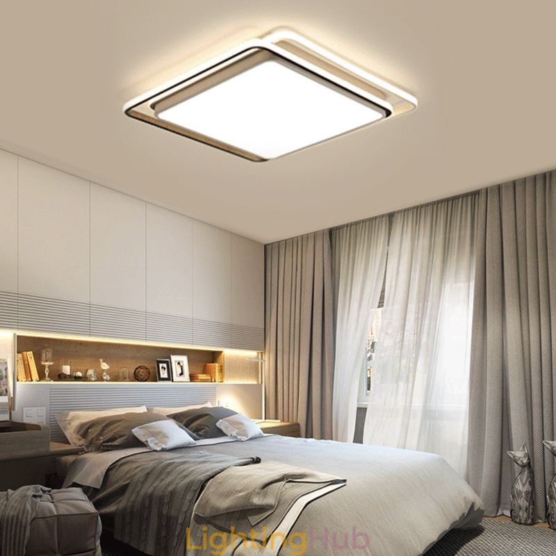 Modern Simple Flush Mount Geometric Ceiling Light Square Frame Lamp Light