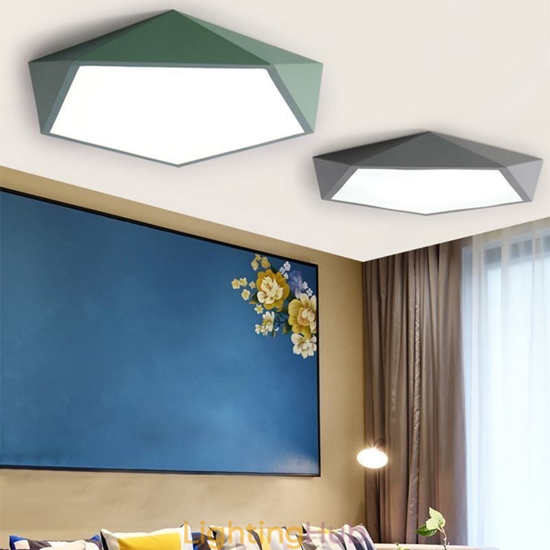 Modern Flush Mount Diamond Design Ceiling Light Ultra Thin Home Lighting Light
