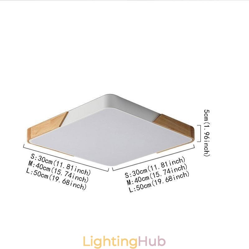 Simple Flush Mount Wood Frame Ceiling Light Super Thin Design Lamp Dinging Light