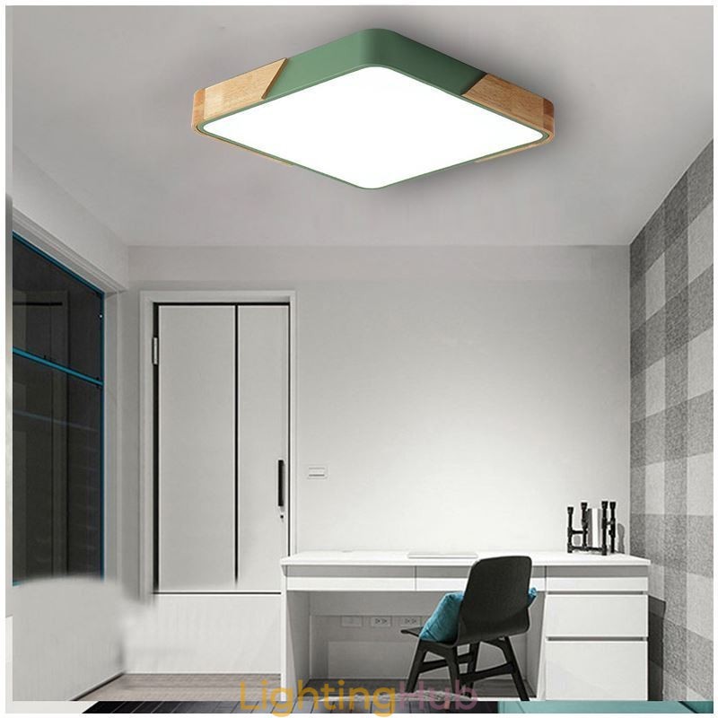 Simple Flush Mount Wood Frame Ceiling Light Super Thin Design Lamp Dinging Light