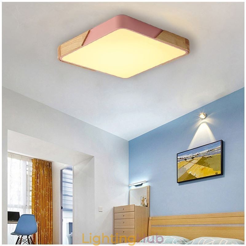 Simple Flush Mount Wood Frame Ceiling Light Super Thin Design Lamp Dinging Light