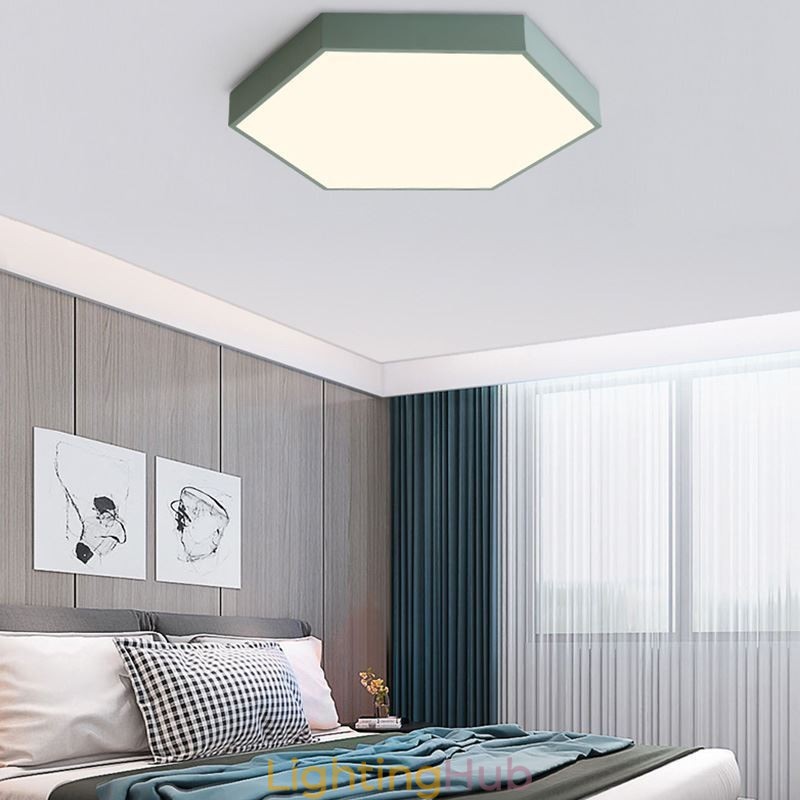 Contemporary Simple Flush Mount Hexagon Ceiling Light