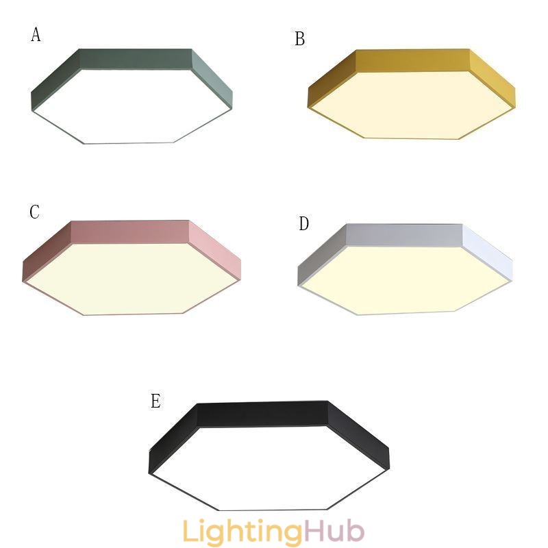 Contemporary Simple Flush Mount Hexagon Ceiling Light