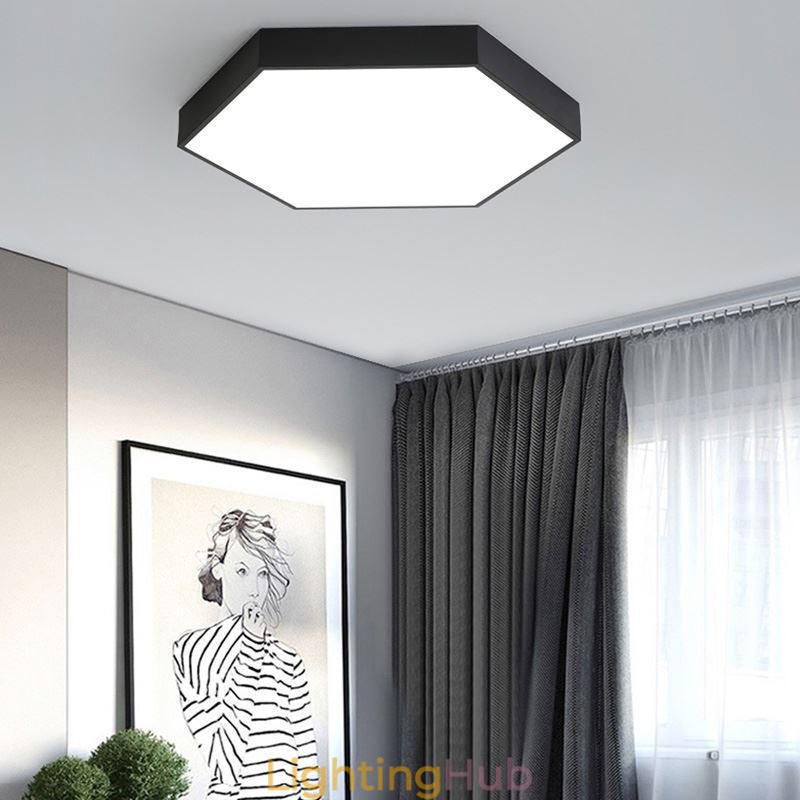 Contemporary Simple Flush Mount Hexagon Ceiling Light