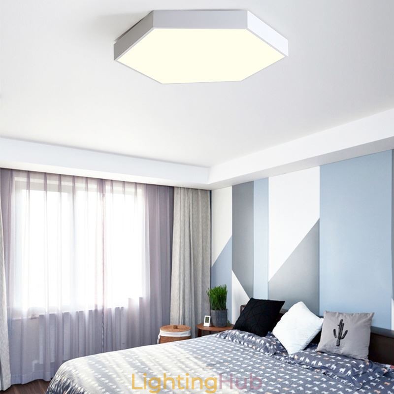 Contemporary Simple Flush Mount Hexagon Ceiling Light