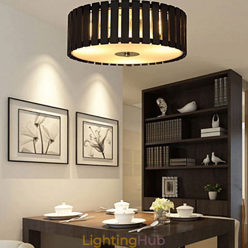 Large Bamboo Flush Mount Chinese Creative Ceiling Light Kid's Lighting