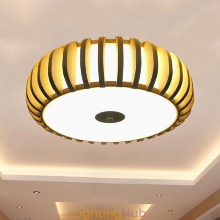 Rural Bamboo Flush Mount Pumpkin Shape Ceiling Lighting Rural Bamboo Flush Mount Pumpkin Shape Ceiling Lighting
