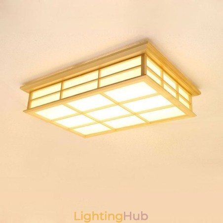 Japanese Cuboid Ceiling Light Solid Wood Ceiling Lighting Japanese Cuboid Ceiling Light Solid Wood Ceiling Lighting