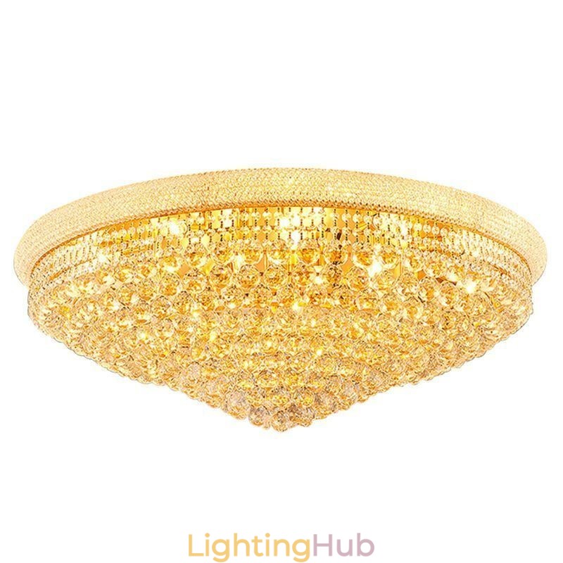 European Flush Mount Light Luxury Crystal Ceiling Light