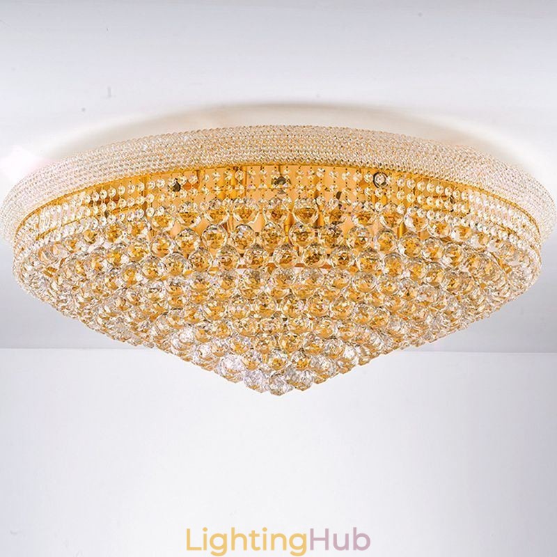 European Flush Mount Light Luxury Crystal Ceiling Light