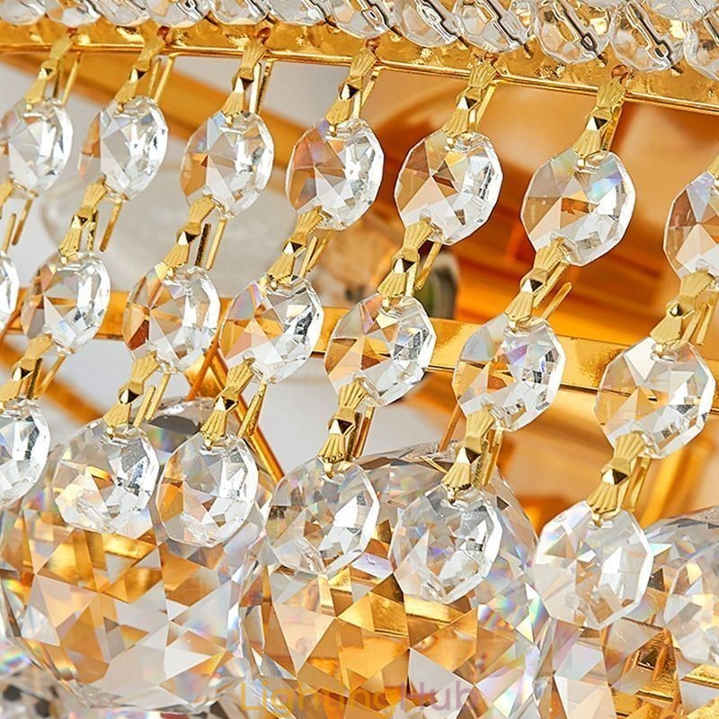 European Flush Mount Light Luxury Crystal Ceiling Light