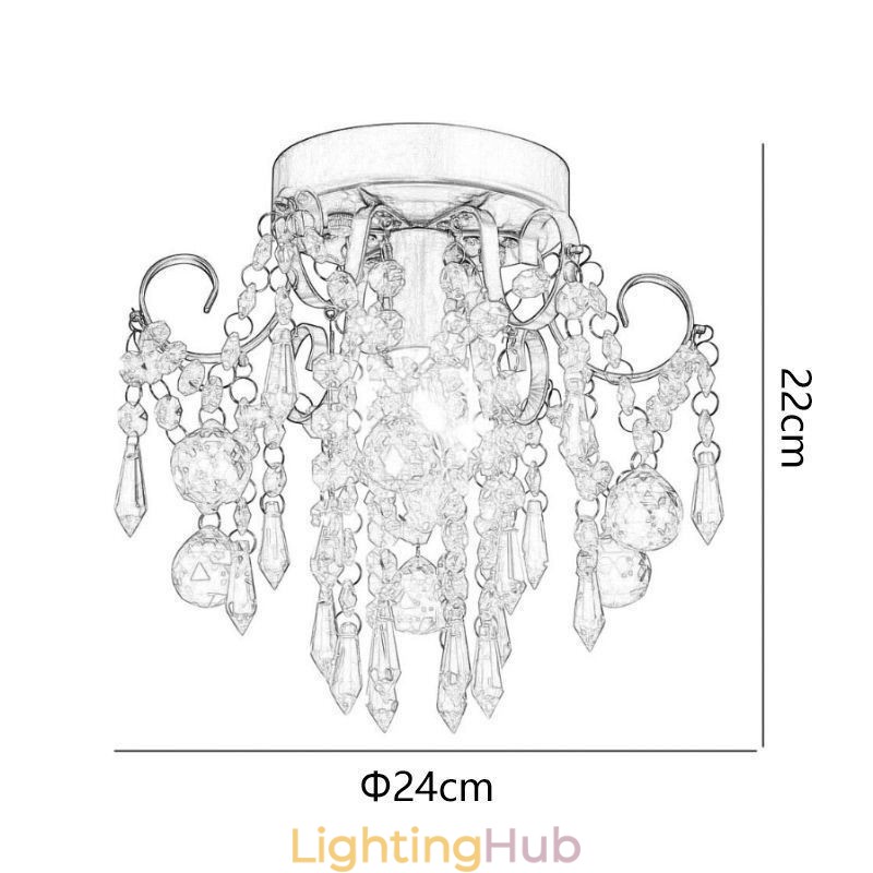 Modern Minimalist Flush Mount Single Crystal Ceiling Light